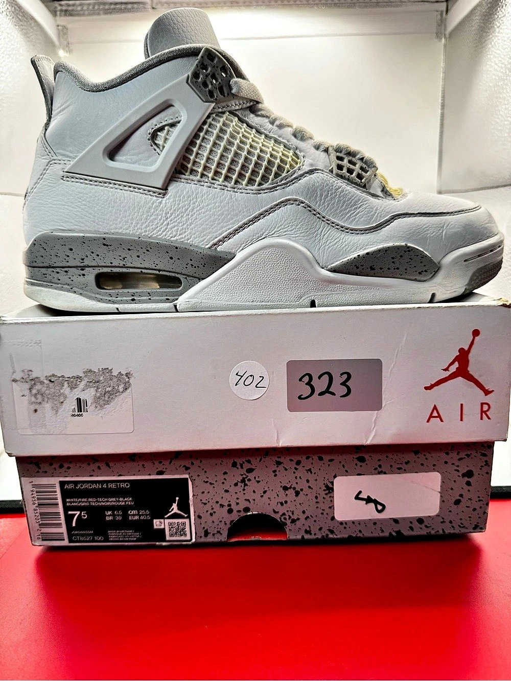 Jordan Air Jordan 4 Retro 'White Oreo' Sneakers White & Gray US 7.5